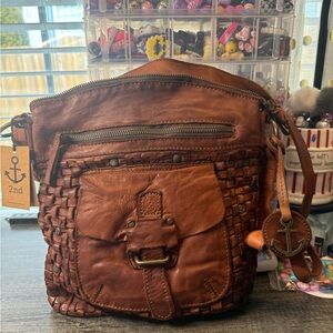 Harbour 2nd Brown Woven Leather Bag